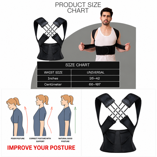 Posture Corrector Belt – Back & Shoulder Support | Universal Size | Men & Women